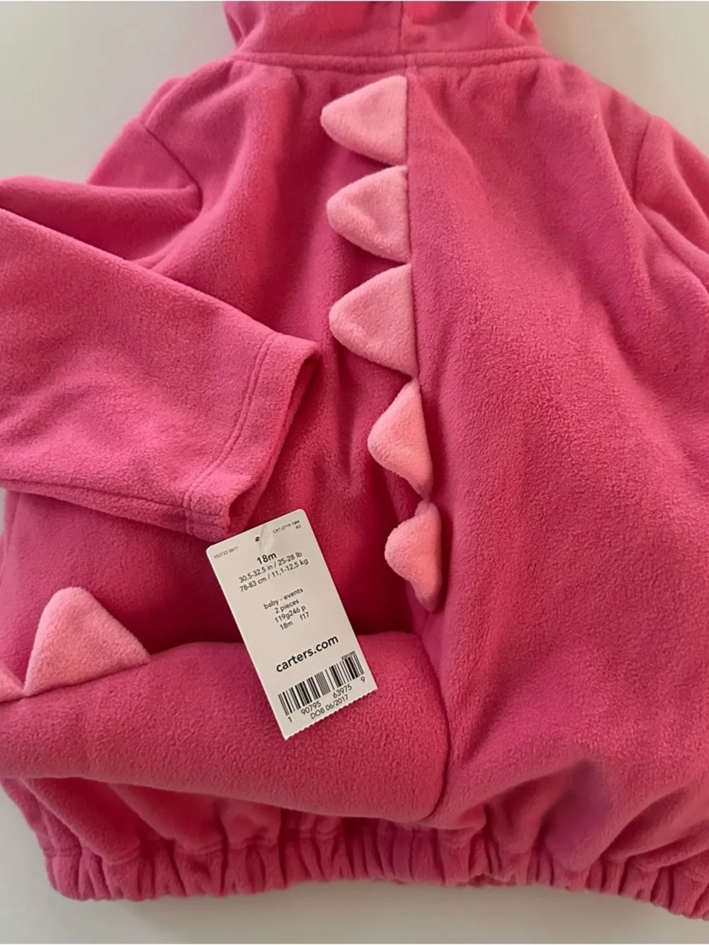 Carter’s 18 Months Baby Girl Pink Dinosaur Costume Halloween NWT